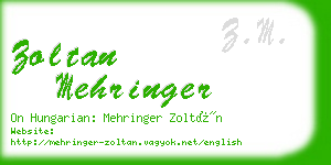 zoltan mehringer business card